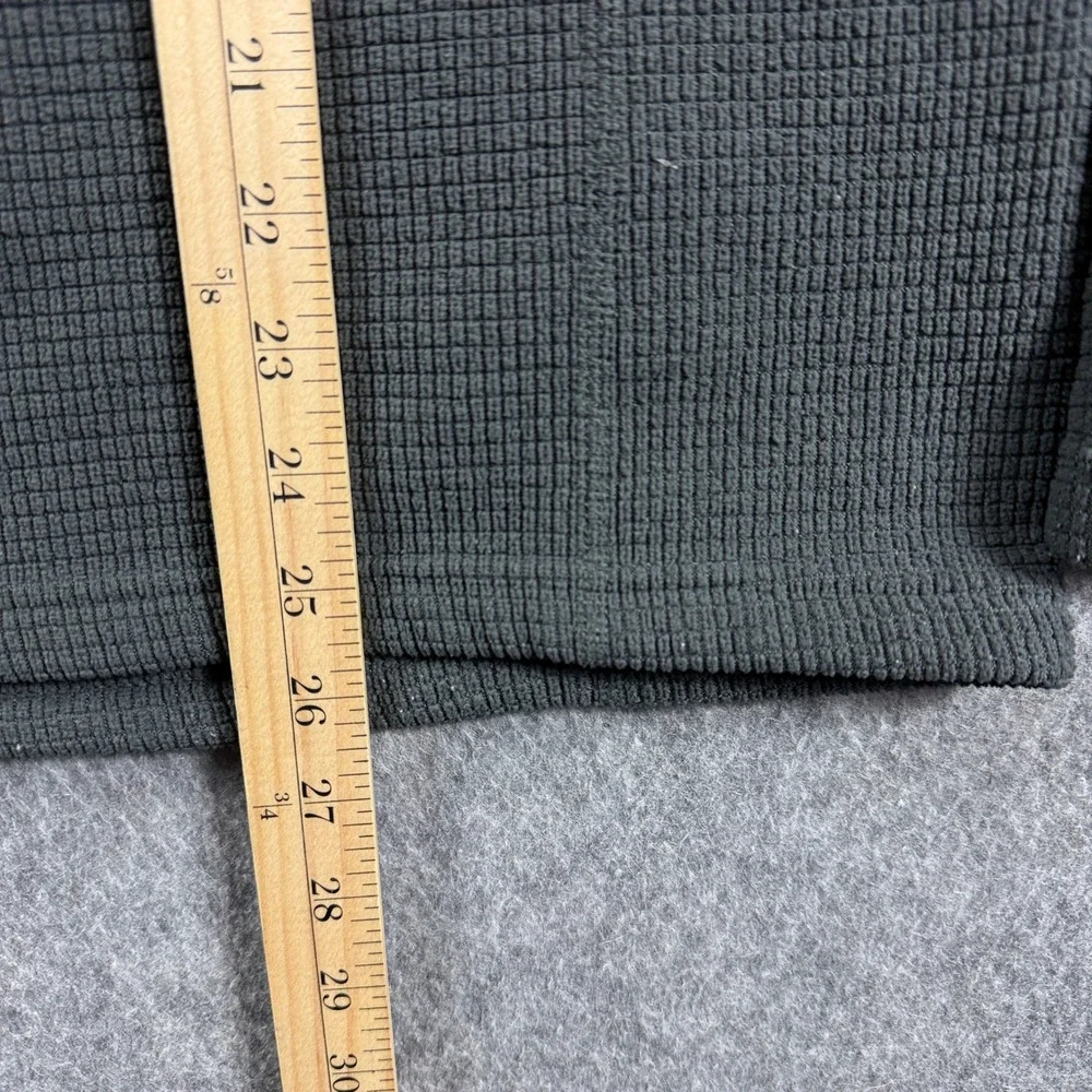 The North Face Mens L Grey Waffle Knit Quarter Zip Fleece Pullover Defect